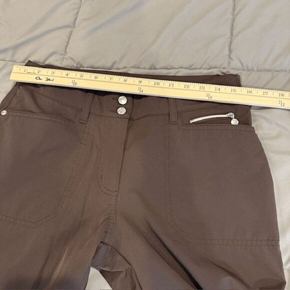 Daily Sports Women's Brown Golf Pants Straight Leg Silver Hardware Size 8 - Picture 11 of 14